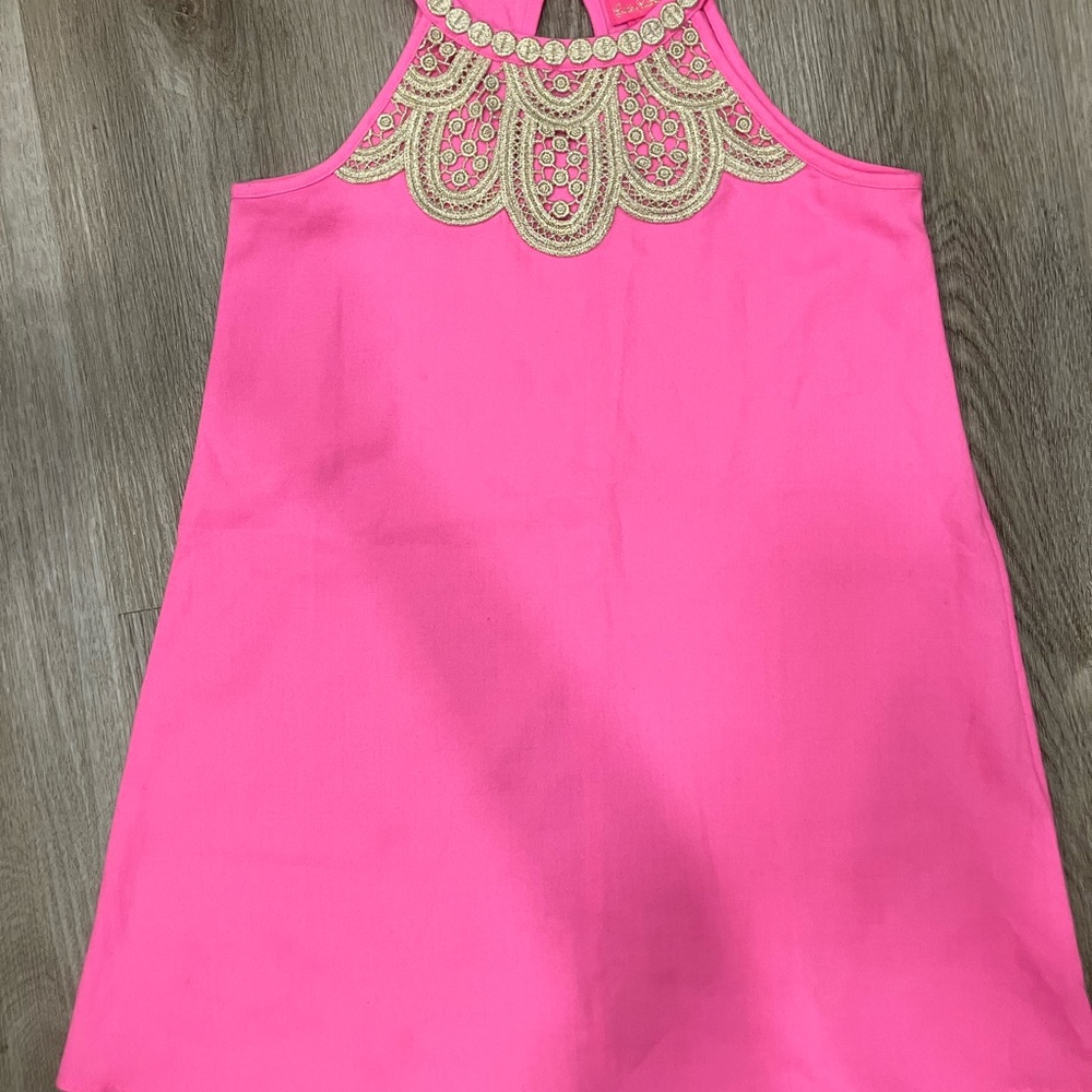 Lilly Pulitzer Pink Dress with Gold Accents